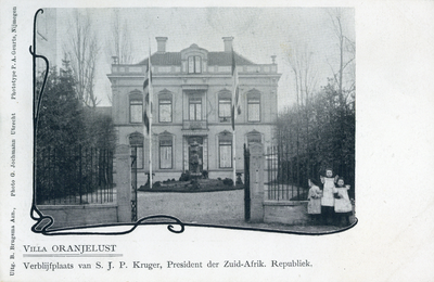 862 Gezicht op de voorgevel van het herenhuis Oranjelust (Maliebaan) te Utrecht.